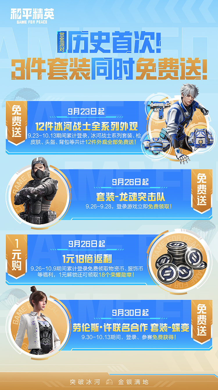 套装直送、18倍返利,持续霸榜的《和平精英》将迎黄金周“最强福利季”